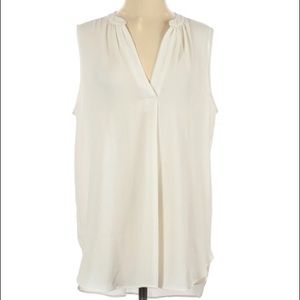 Cream White Sleeveless LOFT Blouse